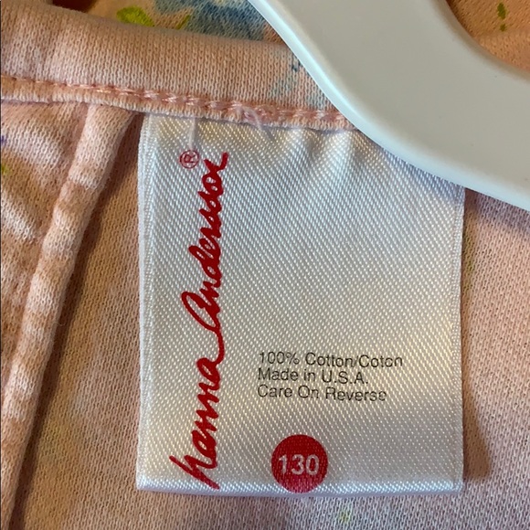 Hanna Andersson Dress Pink Floral Knit Dress Ruffle Hem Size 8 Long Sleeves - Picture 6 of 8